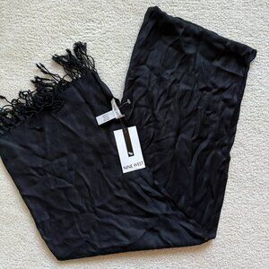 Nine West Classic Black Fringe Scarf